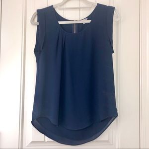 Cap Sleeve Navy Blouse